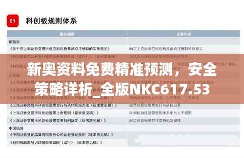 新奥资料免费精准预测,安全策略详析_全版NKC617.53