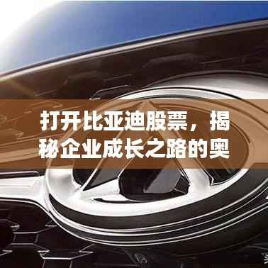 打开比亚迪股票,揭秘企业成长之路的奥秘